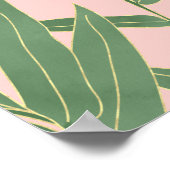 竹エレガント葉デザイン ポスター (角)