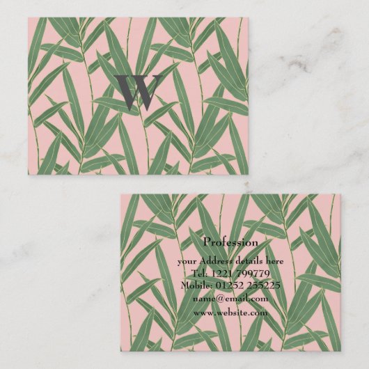 竹エレガント葉デザイン 名刺 (正面/裏面)