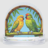 竹カラフルの枠に止まったオウム (裏面)