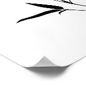 竹シルエット背景テンプレート空白の黒 ポスター (角)