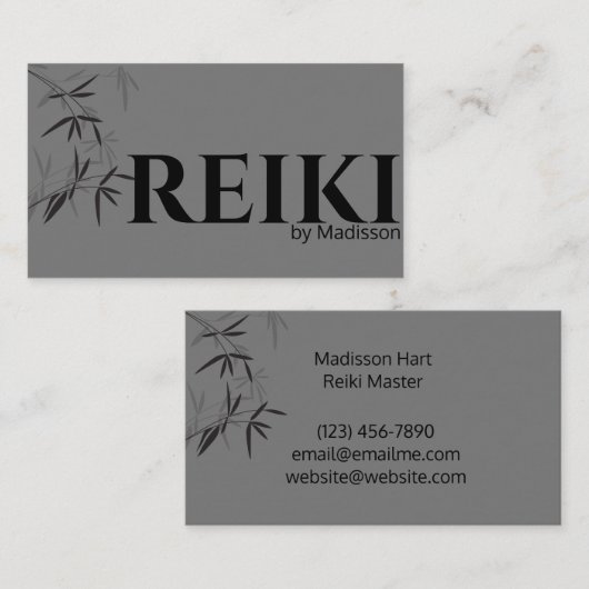 竹テーマ霊気整理具名刺 名刺 (正面/裏面)