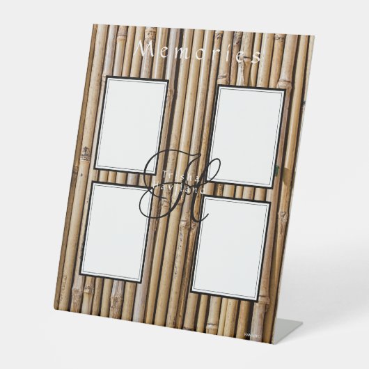 竹デザイン4枚フォトディスプレイHAMbyWG 台座サイン (正面)