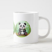 竹パッチにいるかわいいパンダのキャラクター ジャンボコーヒーマグカップ (右)
