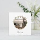 竹ボホボタニカルリーフソフトグリーンエレガントリー サンキューカード (スタンド正面)