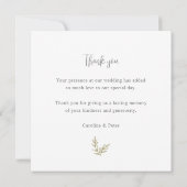 竹ボホボタニカルリーフソフトグリーンエレガントリー サンキューカード (裏面)