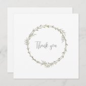 竹ボホボタニカルリーフソフトグリーンエレガントリー サンキューカード (正面/裏面)