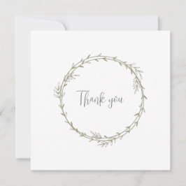 竹ボホボタニカルリーフソフトグリーンエレガントリー サンキューカード