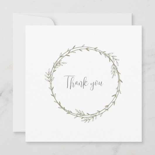 竹ボホボタニカルリーフソフトグリーンエレガントリー サンキューカード (正面)