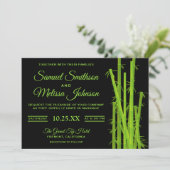 竹モダンエレガント植物結婚式招待状 招待状 (スタンド正面)