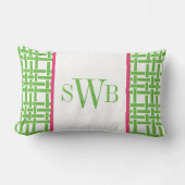 竹モノグラムの装飾用クッション ランバークッション (正面)