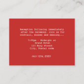 竹中国のと絹のファンの結婚式の受付情報 エンクロージャーカード (裏面)