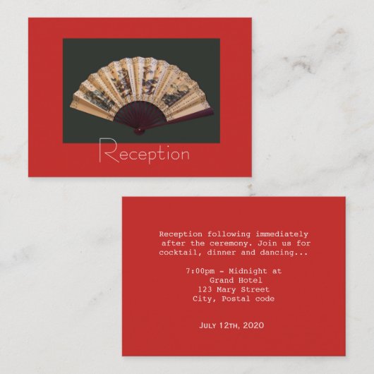 竹中国のと絹のファンの結婚式の受付情報 エンクロージャーカード (正面/裏面)