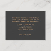 竹中国の絹ファンウェディングレセプションカード エンクロージャーカード (裏面)