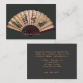 竹中国の絹ファンウェディングレセプションカード エンクロージャーカード (正面/裏面)