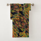 竹伝統的葉梅日本の花 バスタオルセット (インサイチュ)