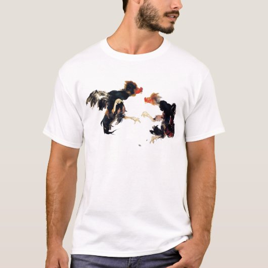 竹内栖鳳　軍鶏　闘鶏　鶏　ニワトリ　グッズ Tシャツ (正面)