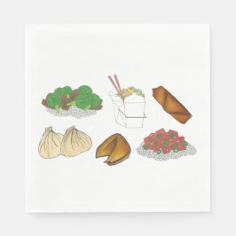 竹取中国のレストランテイクアウト料理店 スタンダードランチョンナプキン