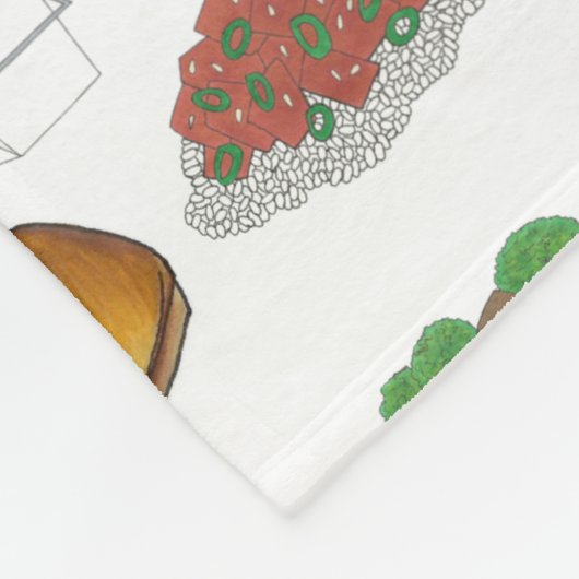 竹取中国のレストランテイクアウト料理店 フリースブランケット (角)