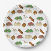 竹取中国のレストランテイクアウト料理店 ペーパープレート (正面)