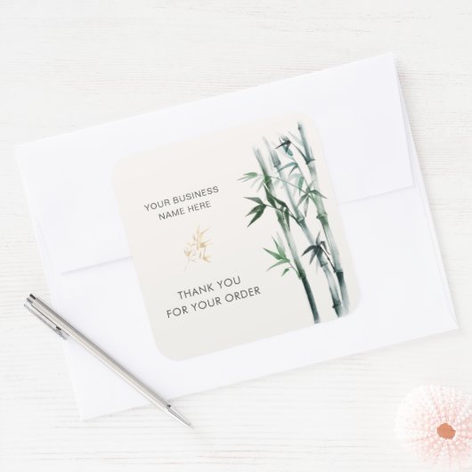 竹四角ステッカーのご注文ありがとうございます スクエアシール (封筒)