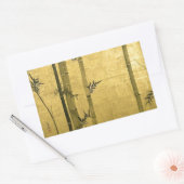 竹図,光琳竹，尾形光琳，墨絵 長方形シール (封筒)