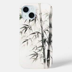 竹墨絵画の iPhone 15ケース