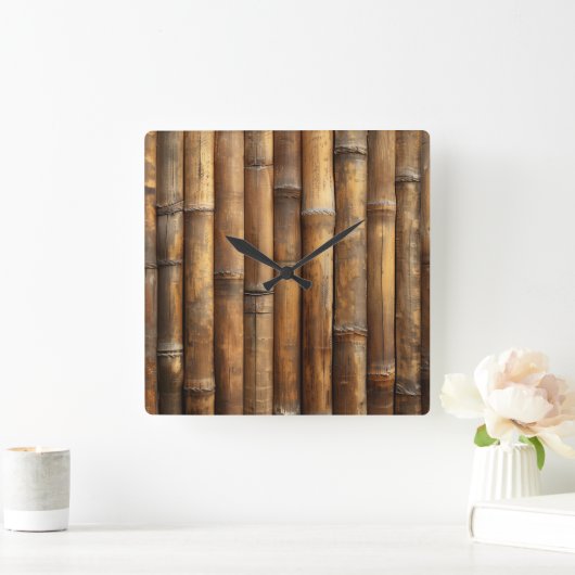 竹壁時計 スクエア壁時計 (ホーム)