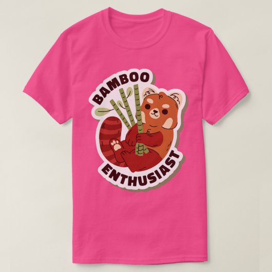 竹愛好家レッドパンダ Tシャツ (デザイン正面)