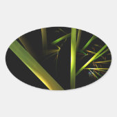 竹抽象芸術 楕円形シール (正面)