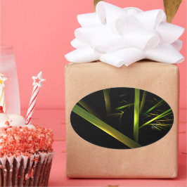 竹抽象芸術 楕円形シール