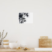 竹日本のミニマル植物。 ポスター (キッチン)