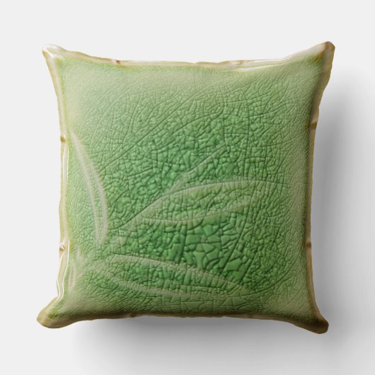 竹日本の薄緑の陶瓦 クッション (正面)