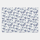 竹日本の青貝葉白と青 ラッピングペーパーシート (正面3)