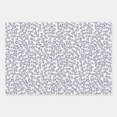 竹日本の青貝葉白と青 ラッピングペーパーシート (正面)