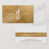 竹木の名刺にフォーク&ナイフロゴ 名刺 (正面/裏面)
