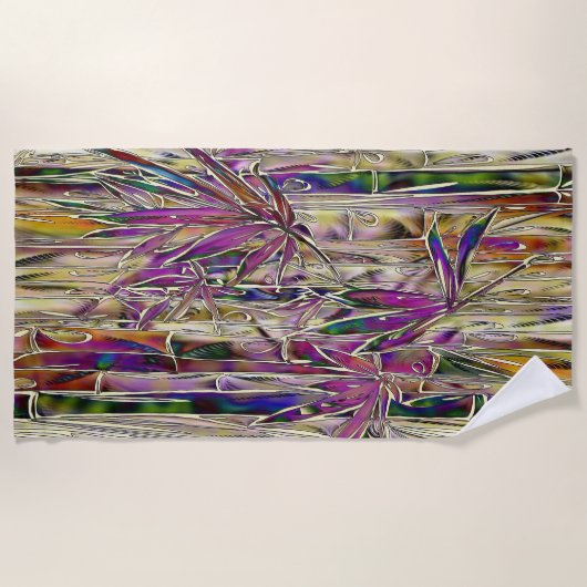 竹木デジタル絵を描オリジナルビーチタオル ビーチタオル (正面)