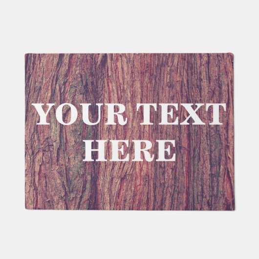 竹木パーソナライズされた木背景 ドアマット (正面)