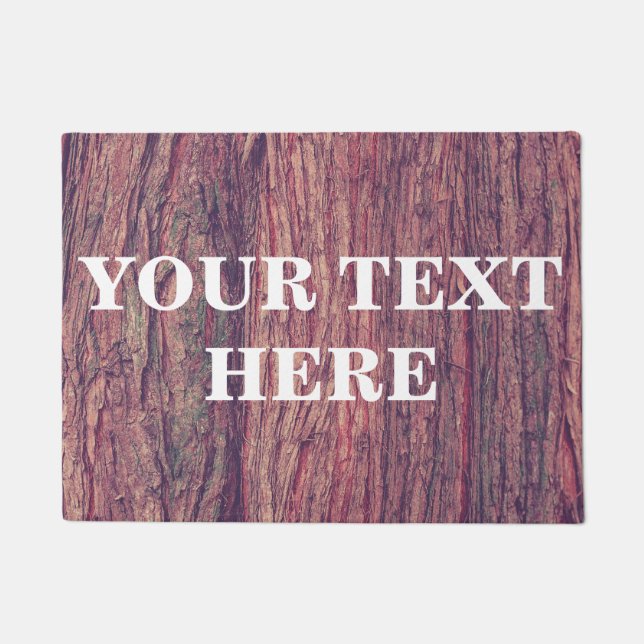 竹木パーソナライズされた木背景 ドアマット (正面)