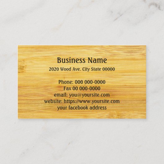 竹材名刺 名刺 (裏面)