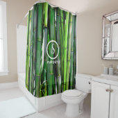 竹材(カスタマイズ可能なロゴと文字) シャワーカーテン (インサイチュ)