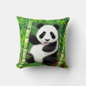 竹林にかわいいパンダ クッション (正面)