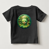 竹林のかわいいキャラクター恐竜 ベビーTシャツ (裏面)