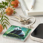 竹林のジャイアントパンダ キーホルダー (正面右)