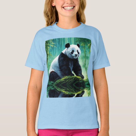 竹林のジャイアントパンダ Tシャツ (正面)