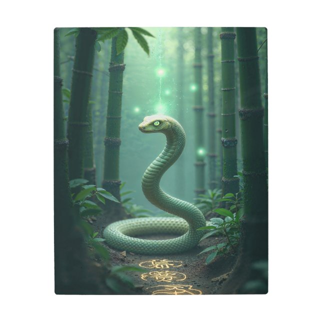 竹林のヘビ メタルプリント (正面)