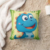 竹林のマンガ型恐竜 クッション (ブランケット)