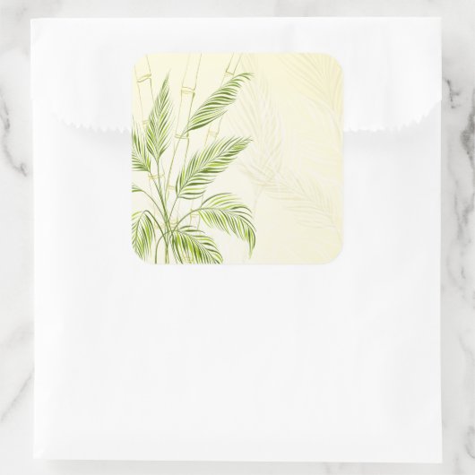 竹林のヤシの木 |シール スクエアシール (バッグ)