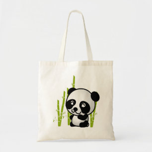 竹林の中にかわいい白黒パンダ。 トートバッグ