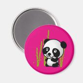 竹林の中にかわいい白黒パンダ。 マグネット (正面/裏面)