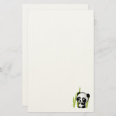 竹林の中にかわいい白黒パンダ。 便箋 (正面/裏面)